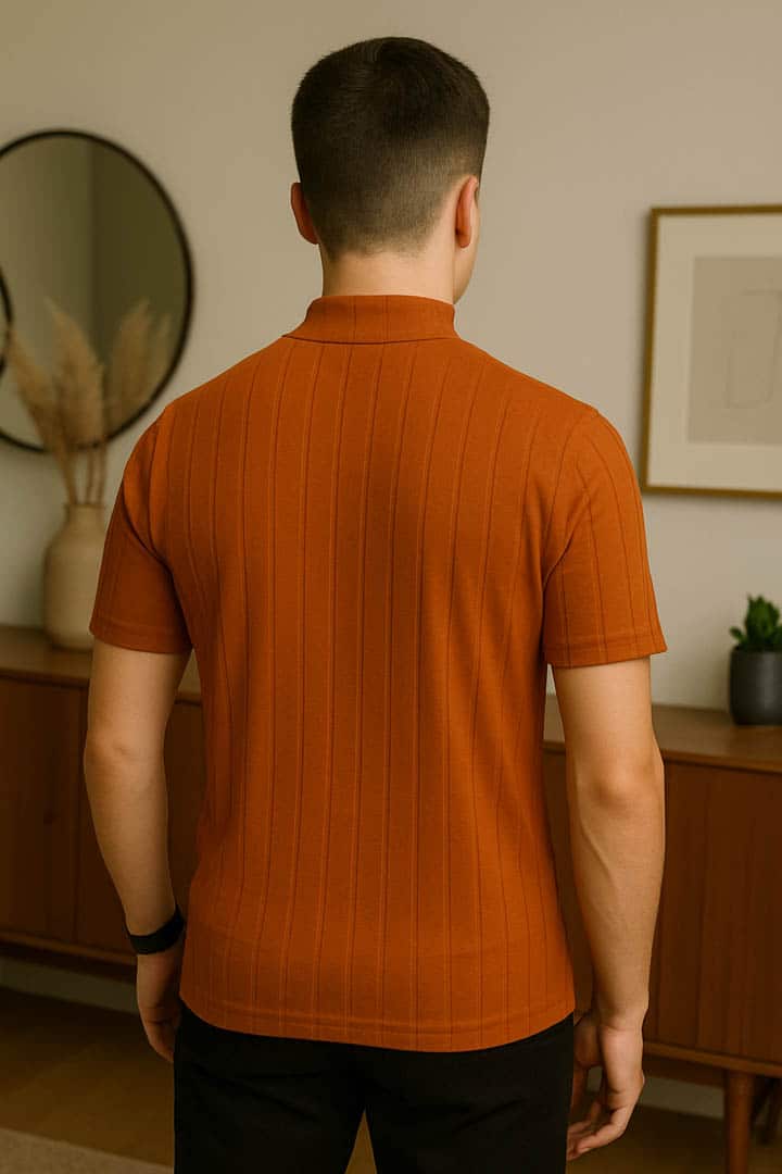 Yakalı Kiremit Triko Tshirt 4021